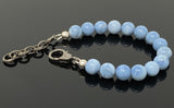 Natural Blue Opal Gemstone Bracelet, Pave Diamond Adjustable Bracelet, AAA Grade Blue Opal Jewelry, Gifts for Her