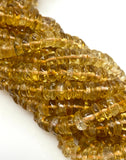 Natural Citrine Heishi Beads, Gemstone Wholesale Beads, Citrine Smooth Disc Beads, 5mm-6mm, 13" Strand