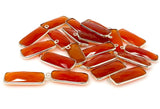 Natural Carnelian Gemstone Charms, Silver Plated Charms , Wholesale Jewelry Findings, Jewelry Supplies, Bar Shape Charms, 10Pcs/12 Pcs