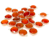 Natural Carnelian Gemstone Connectors, Silver Plated Connectors , Wholesale Jewelry Findings, Jewelry Supplies, 22x15.75mm