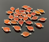 9 Pcs /10 Pcs Natural Carnelian Gemstone Connectors, Silver Plated Connectors , Wholesale Jewelry Findings, Jewelry Supplies, 21.65 x 11.5mm