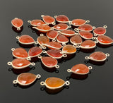 9 Pcs /10 Pcs Natural Carnelian Gemstone Connectors, Silver Plated Connectors , Wholesale Jewelry Findings, Jewelry Supplies, 21.65 x 11.5mm