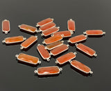 Natural Carnelian Gemstone Connectors, Silver Plated Connectors , Wholesale Jewelry Findings, Jewelry Supplies, 9 Pcs /10 Pcs