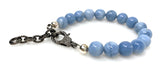 Natural Blue Opal Gemstone Bracelet, Pave Diamond Adjustable Bracelet, AAA Grade Blue Opal Jewelry, Gifts for Her