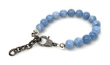 Natural Blue Opal Gemstone Bracelet, Pave Diamond Adjustable Bracelet, AAA Grade Blue Opal Jewelry, Gifts for Her