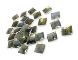 7 Pcs/ 10 Pcs Labradorite Gemstone Charms, Sterling Plated Bulk Charms, Wholesale Jewelry Findings, Jewelry Supplies, 18.5x15.5mm