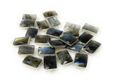 10 Pcs/ 13 Pcs Labradorite Gemstone Charms, Sterling Plated Bulk Charms, Wholesale Jewelry Findings, Jewelry Supplies, 18x11mm - 18.5x11.5m