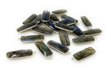 10 Pcs/ 11 Pcs Labradorite Gemstone Charms, Sterling Plated Bulk Charms, Wholesale Jewelry Findings, 28x9.5mm - 29.5x11mm