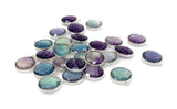 8 Pcs/ 10 Pcs Fluorite Charms, Briolette Gemstone Charms, Silver Plated Jewelry Findings, Jewelry Supplies, 18.5mm x 15.5mm