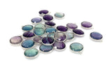 8 Pcs/ 10 Pcs Fluorite Charms, Briolette Gemstone Charms, Silver Plated Jewelry Findings, Jewelry Supplies, 18.5mm x 15.5mm