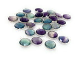 8 Pcs/ 10 Pcs Fluorite Charms, Briolette Gemstone Charms, Silver Plated Jewelry Findings, Jewelry Supplies, 18.5mm x 15.5mm