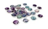 7 Pcs Fluorite Connectors, Gemstone Connectors, Silver Plated Jewelry Findings, Jewelry Supplies, 21.5mm x 15.5mm