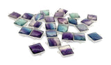 8 Pcs/ 10 Pcs Fluorite Connectors , Briolette Gemstone Charms , Silver Plated Jewelry Findings, Jewelry Supplies, 21x15mm - 21.5x15.5mm