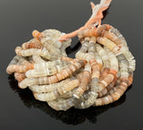 16” Natural Multi Moonstone Heishi Beads, Disc Gemstone Beads, Wholesale Beads, Multi Moonstone Tyre Beads, 6mm - 7mm