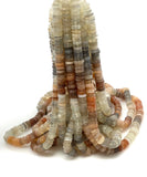 16” Natural Multi Moonstone Heishi Beads, Disc Gemstone Beads, Wholesale Beads, Multi Moonstone Tyre Beads, 6mm - 7mm