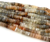 16” Natural Multi Moonstone Heishi Beads, Disc Gemstone Beads, Wholesale Beads, Multi Moonstone Tyre Beads, 6mm - 7mm