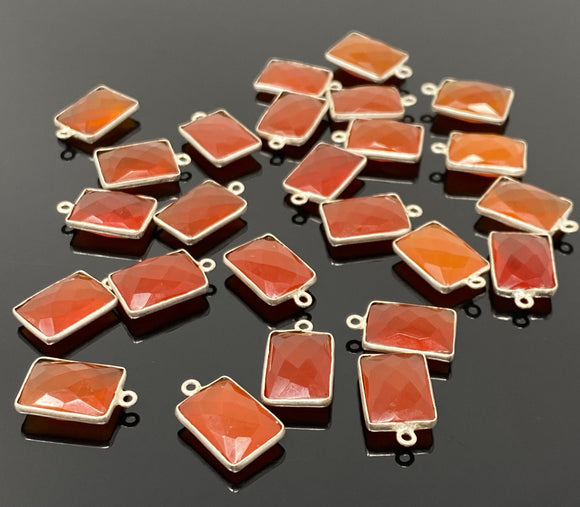 Natural Carnelian Gemstone Charms, Silver Plated Charms , Wholesale Jewelry Findings, Jewelry Supplies, 5 Pcs/10Pcs