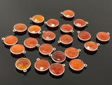 Natural Carnelian Gemstone Charms, Silver Plated Charms , Wholesale Jewelry Findings, Jewelry Supplies, 19x16mm, 10Pcs/12 Pcs