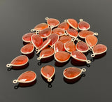7 Pcs / 10Pcs Natural Carnelian Gemstone Charms, Silver Plated Charms , Wholesale Jewelry Findings, Jewelry Supplies, 18.5mm x 11.5mm