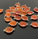 Natural Carnelian Gemstone Connectors, Silver Plated Connectors , Wholesale Jewelry Findings, Jewelry Supplies, 22x15.75mm