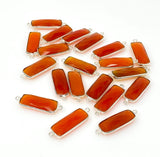 Natural Carnelian Gemstone Connectors, Silver Plated Connectors , Wholesale Jewelry Findings, Jewelry Supplies, 9 Pcs /10 Pcs