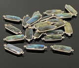 10Pcs / 13 Pcs Labradorite Connectors, Silver Plated Gemstone Connectors, Labradorite Links, Bulk Wholesale Jewelry Supplies