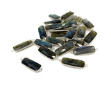 10Pcs / 13 Pcs Labradorite Connectors, Silver Plated Gemstone Connectors, Labradorite Links, Bulk Wholesale Jewelry Supplies