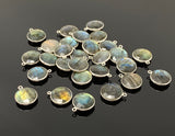 7 Pcs Labradorite Gemstone Charms, Sterling Plated Bulk Charms, Wholesale Jewelry Findings, Jewelry Supplies, 18x15mm - 18.5x15.5mm