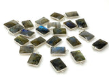 10 Pcs/ 13 Pcs Labradorite Gemstone Charms, Sterling Plated Bulk Charms, Wholesale Jewelry Findings, Jewelry Supplies, 18x11mm - 18.5x11.5m
