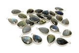 7 Pcs/ 10 Pcs Labradorite Gemstone Charms, Sterling Plated Bulk Charms, Wholesale Jewelry Findings, Jewelry Supplies, 18.5x15.5mm