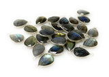7 Pcs/ 10 Pcs Labradorite Gemstone Charms, Sterling Plated Bulk Charms, Wholesale Jewelry Findings, Jewelry Supplies, 18.5x15.5mm