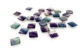 8 Pcs/ 10 Pcs Fluorite Connectors , Briolette Gemstone Charms , Silver Plated Jewelry Findings, Jewelry Supplies, 21x15mm - 21.5x15.5mm