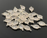 8 Pcs Rose Quartz Connector, Gemstone Connectors, Wholesale Bulk Jewelry Supplies, 21x11mm - 22x11.5mm