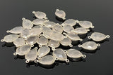 8 Pcs Rose Quartz Connector, Gemstone Connectors, Wholesale Bulk Jewelry Supplies, 21x11mm - 22x11.5mm