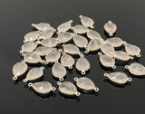 8 Pcs Rose Quartz Connector, Gemstone Connectors, Wholesale Bulk Jewelry Supplies, 21x11mm - 22x11.5mm