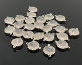 13 Pcs Rose Quartz Connector, Gemstone Connectors, Wholesale Bulk Jewelry Supplies, 21x15.5mm - 22x16mm