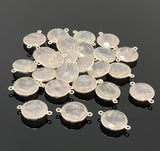 13 Pcs Rose Quartz Connector, Gemstone Connectors, Wholesale Bulk Jewelry Supplies, 21x15.5mm - 22x16mm