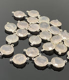 13 Pcs Rose Quartz Connector, Gemstone Connectors, Wholesale Bulk Jewelry Supplies, 21x15.5mm - 22x16mm