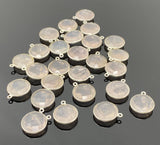 13 Pcs Rose Quartz Charms, Gemstone Charms, Wholesale Bulk Jewelry Supplies, 18.5x15.5mm