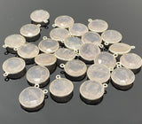 13 Pcs Rose Quartz Charms, Gemstone Charms, Wholesale Bulk Jewelry Supplies, 18.5x15.5mm