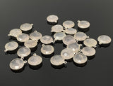 13 Pcs Rose Quartz Charms, Gemstone Charms, Wholesale Bulk Jewelry Supplies, 18.5x15.5mm