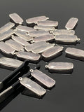 8 Pcs / 10 Pcs Rose Quartz Charms, Silver Plated Gemstone Charms, Wholesale Bulk Jewelry Supplies, 28x10.5mm - 29x11mm