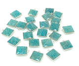 6 Pcs Natural Amazonite Gemstone Charms, Silver Plated Charms, Bulk Jewelry Supplies, Wholesale Jewelry Findings