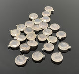 13 Pcs Rose Quartz Charms, Gemstone Charms, Wholesale Bulk Jewelry Supplies, 18.5x15.5mm