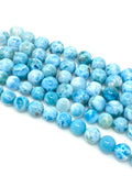 7" Rare Larimar Gemstone Beads, Spiritual Healing Crystal Large Size Beads AAA Grade, Throat Chakra December Birthstone Atlantis Stone Beads
