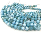 Larimar Beads, Gemstone Beads, Genuine Dominican Republic Larimar Beads - AAA Quality Atlantis Stone, Caribbean Stone Beads, 7” Strand
