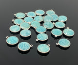 Natural Amazonite Gemstone Charms, Silver Plated Charms, Bulk Jewelry Supplies, Wholesale Jewelry Findings, 6 Pcs Lot
