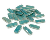 5 Pcs Natural Amazonite Gemstone Charms, Silver Plated Charms, Bulk Jewelry Supplies, Wholesale Jewelry Findings