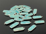 5 Pcs Natural Amazonite Gemstone Charms, Silver Plated Charms, Bulk Jewelry Supplies, Wholesale Jewelry Findings