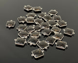 9Pcs / 10Pcs Smokey Quartz Connectors, Silver Plated Gemstone Connectors, Wholesale Jewelry Findings forJewelry Making, Bulk Charms